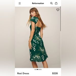 Reformation Rosi Dress in Forest Green Floral